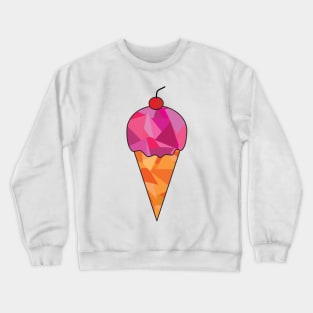 Geometric Ice Cream with Cherry on Top (black outline) Crewneck Sweatshirt